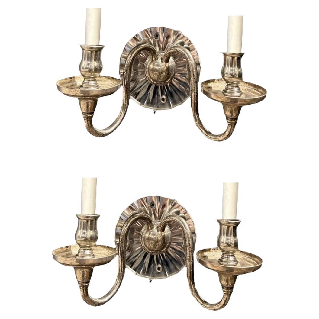 1920s  Small American Classical Sconces With Mirror  For Sale