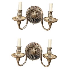 1920s American Classical Sconces With Mirrored Backplates