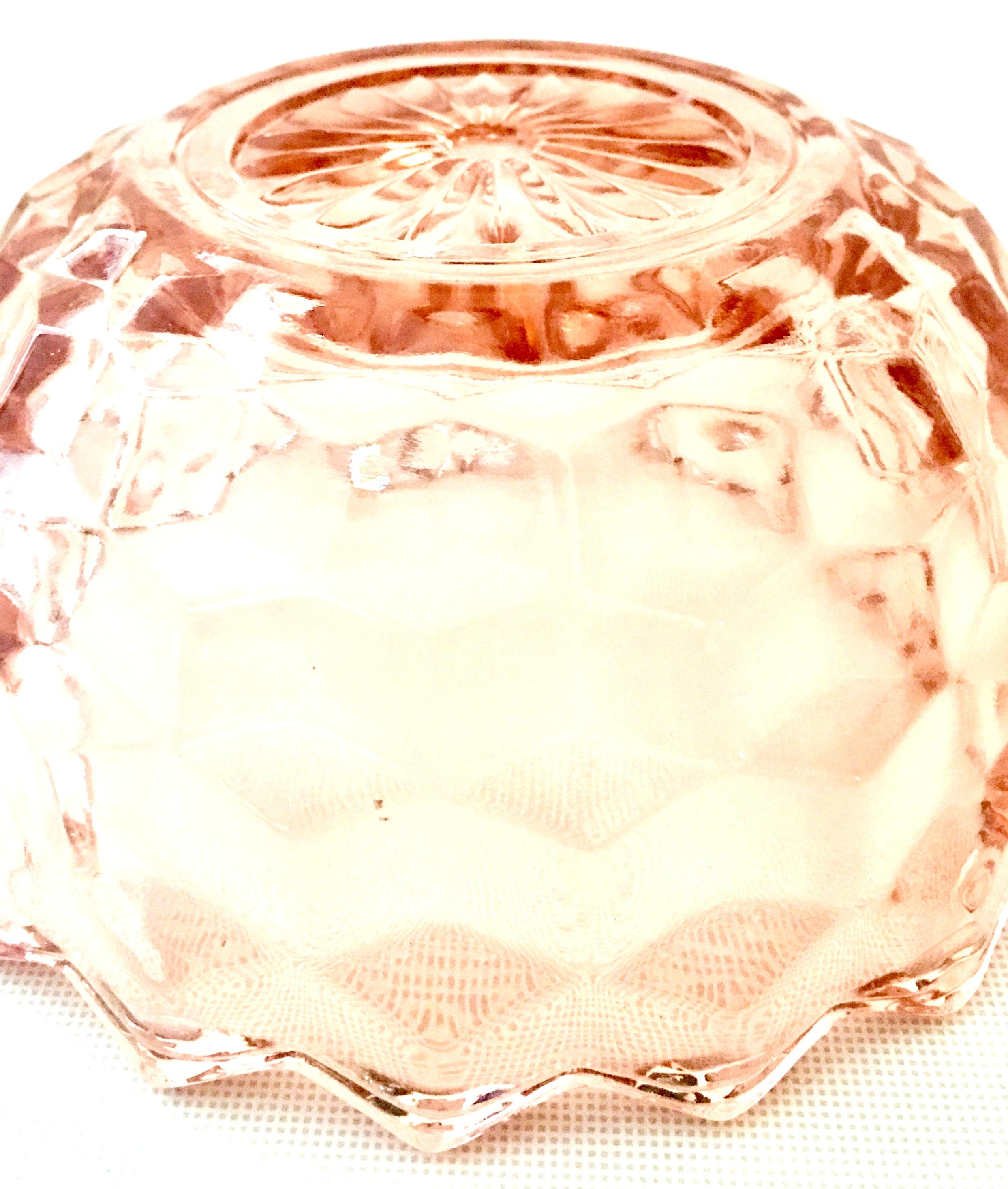 1920s American Depression Glass Diamond Cut Lidded Jars, Set of 2 For Sale 9
