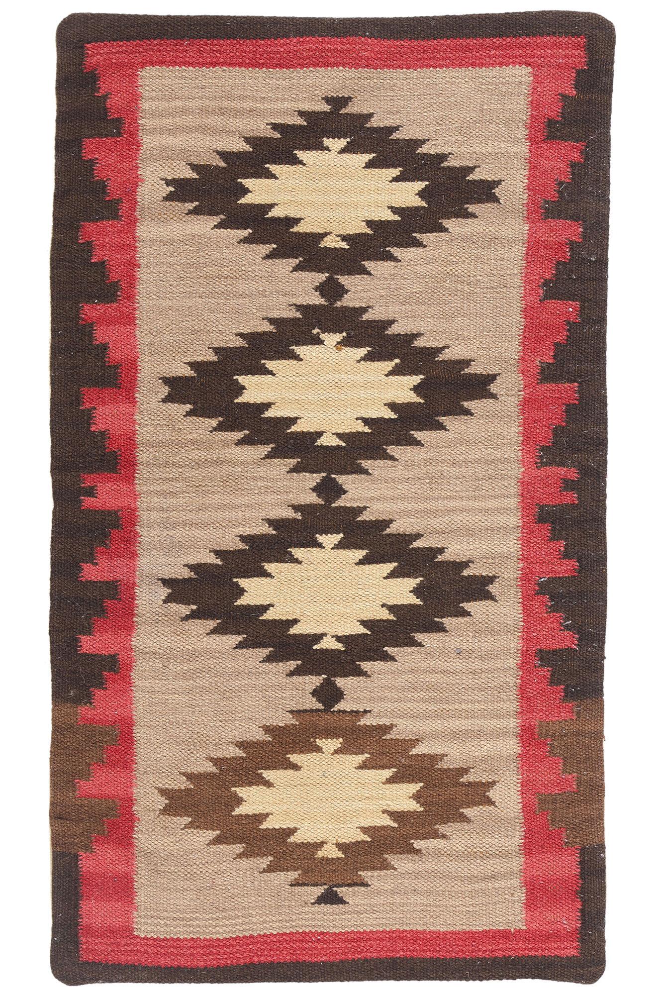Textile d'art populaire américain des années 1920, tapis moderne du Sud-Ouest du Sud-Ouest en vente 3