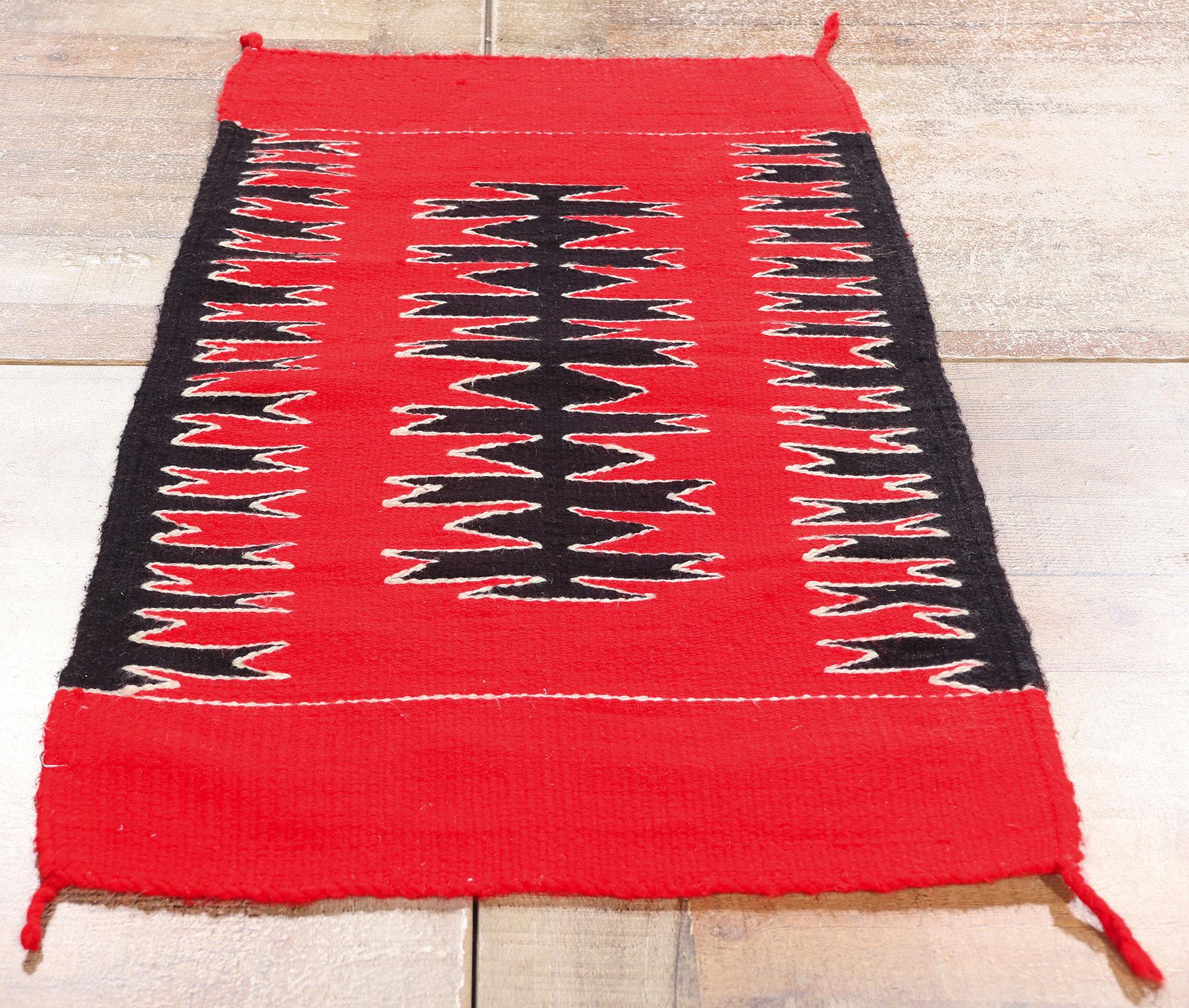 Laine Textile d'art populaire américain des années 1920, tapis de style moderne du Sud-Ouest en vente