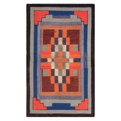 Tapis à capuche américain des années 1920 ( 3'6"" x 5'6"" - 106 x 167 cm)