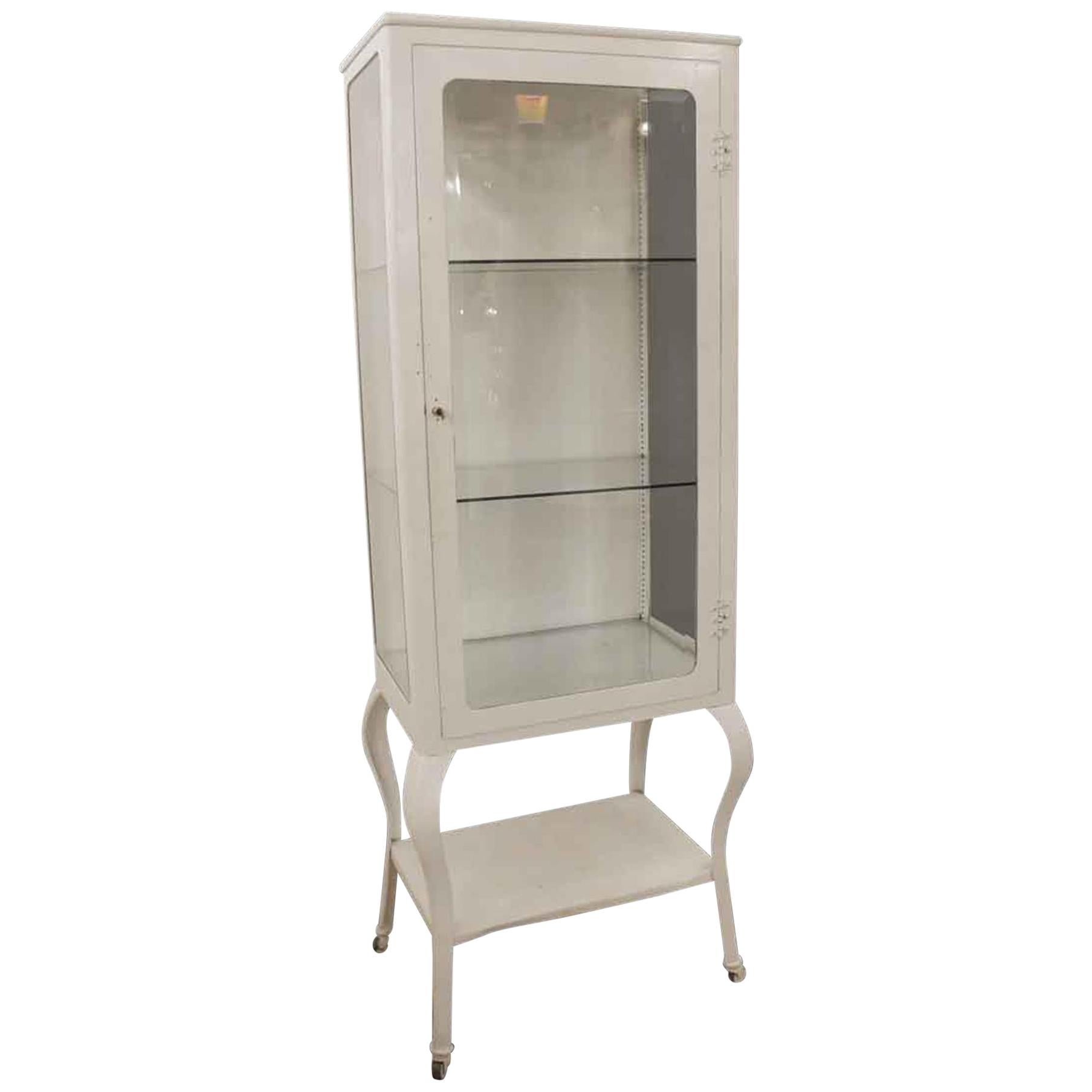 1920s American-Made Medical Cabinet with Beveled Glass