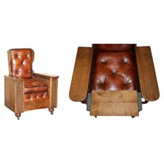 1920's AMERICAN PROHIBITION HIDDEN STORAGE DRINKS CABINET CHESTERFIELD ARMCHAIR