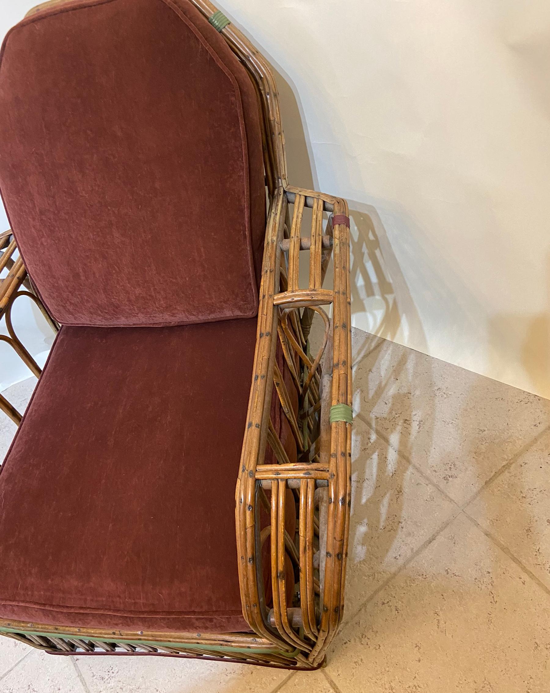 1920s American Split Reed Chairs, a Pair 3