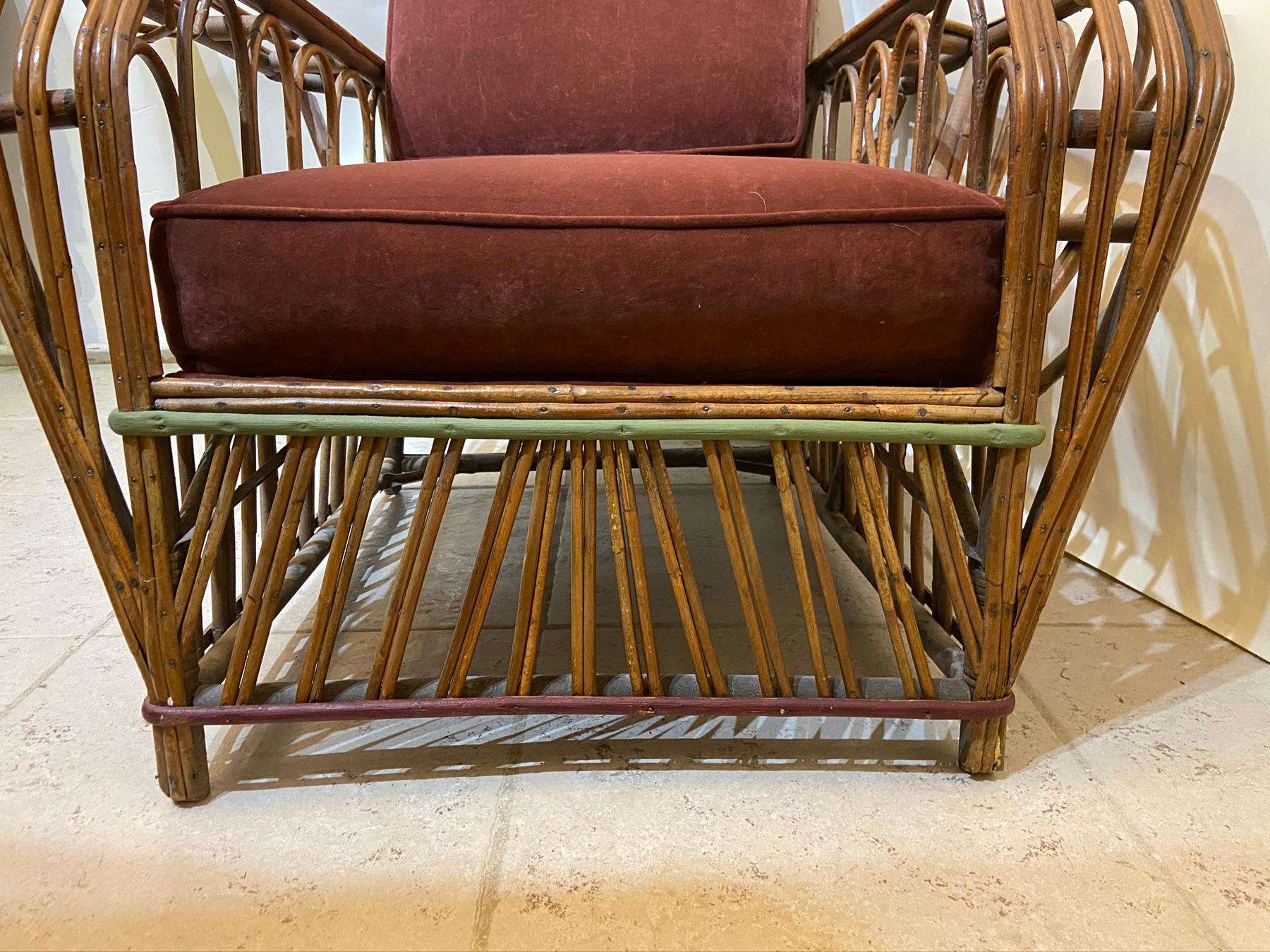 1920s American Split Reed Chairs, a Pair 4