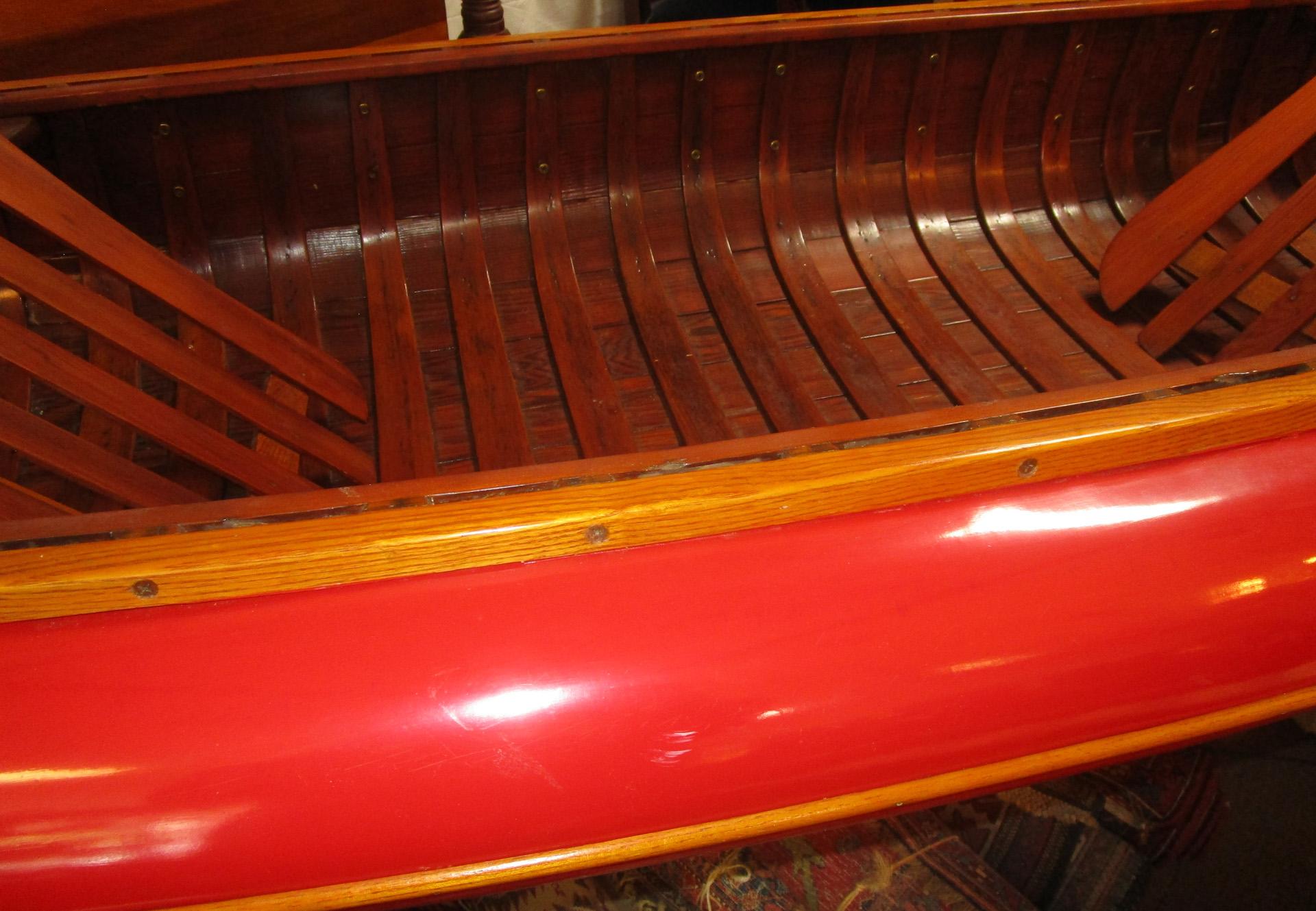 Canoe 1920s American Star Class Wooden w/ Sponsons by the New England Boat Works For Sale 1