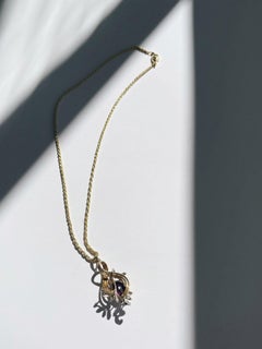 1920s Amethyst and Diamonds Pendant Necklace