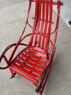 1920's Amish Red Painted Rocking Chair