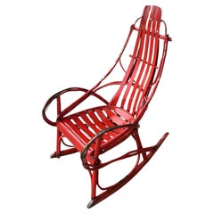 Antique 1920's Amish Red Painted Rocking Chair