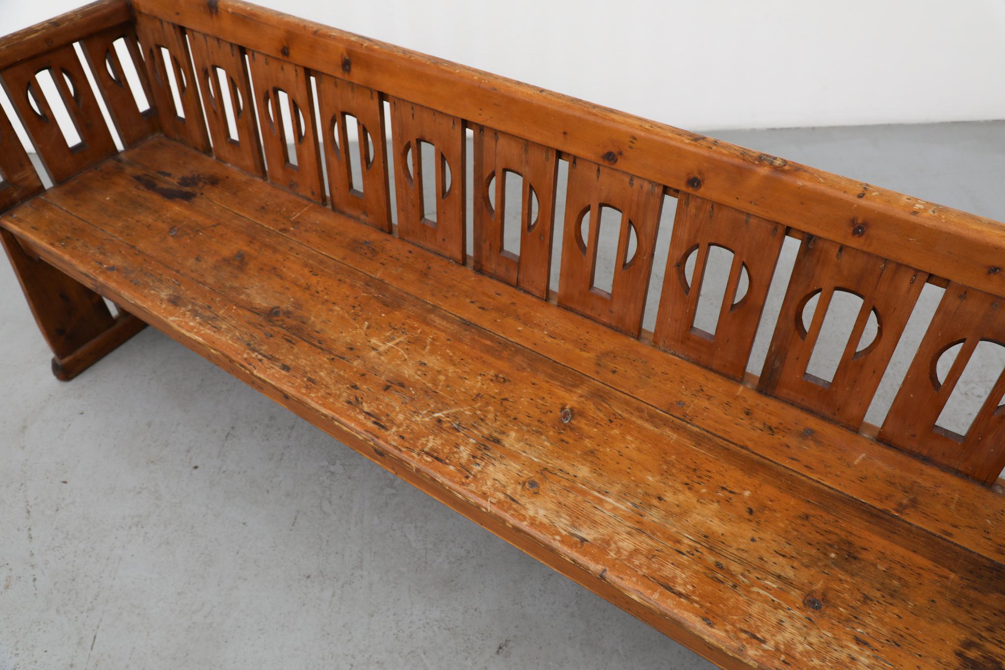 Banc en bois décoré de l'école d'Amsterdam des années 1920 en vente 2