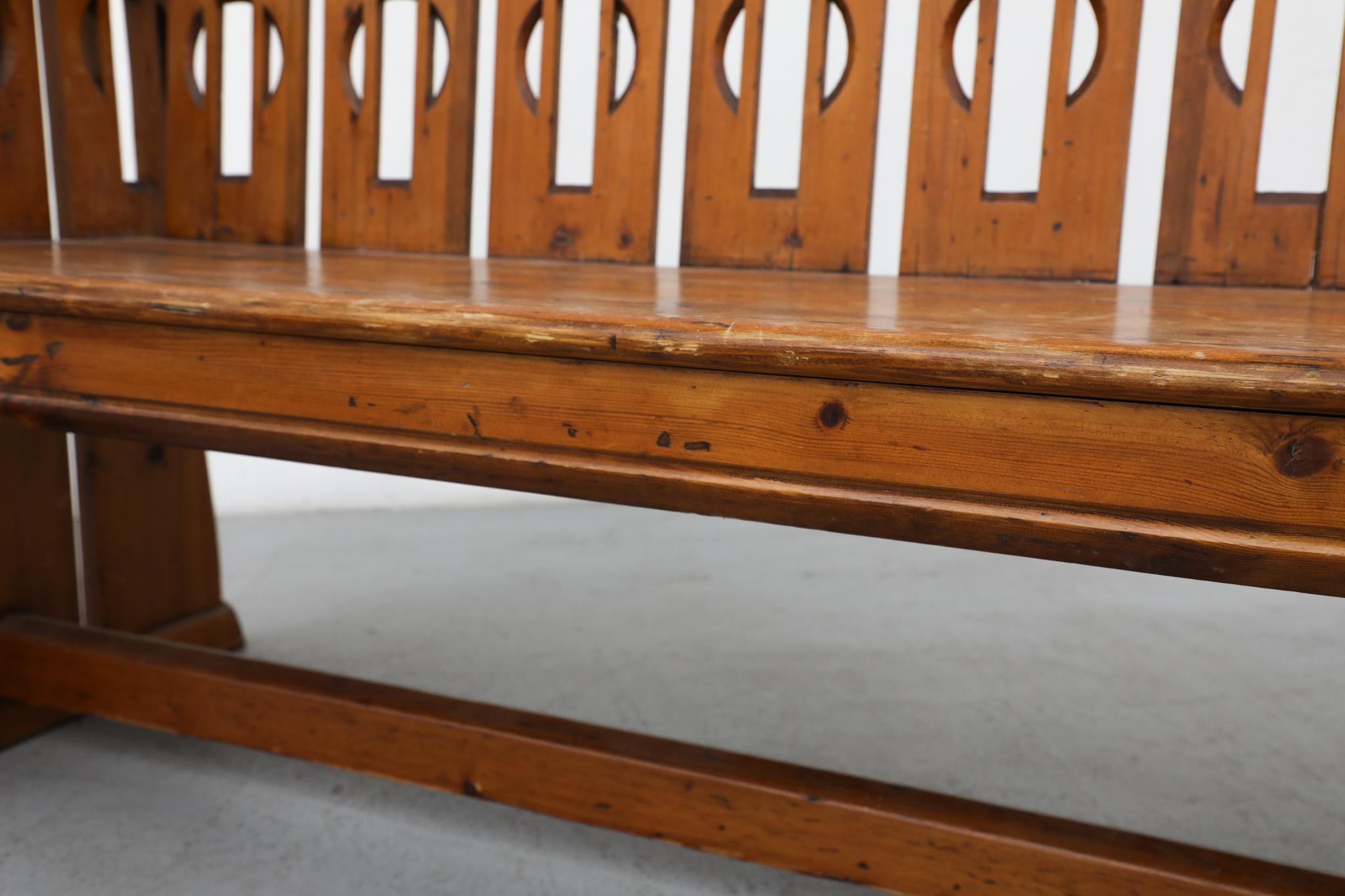 Banc en bois décoré de l'école d'Amsterdam des années 1920 en vente 4