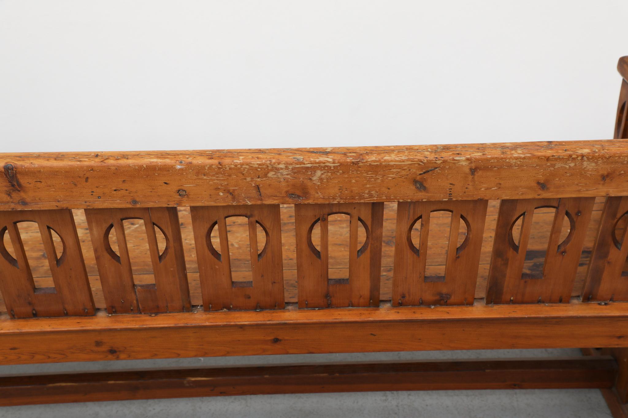 Banc en bois décoré de l'école d'Amsterdam des années 1920 en vente 8