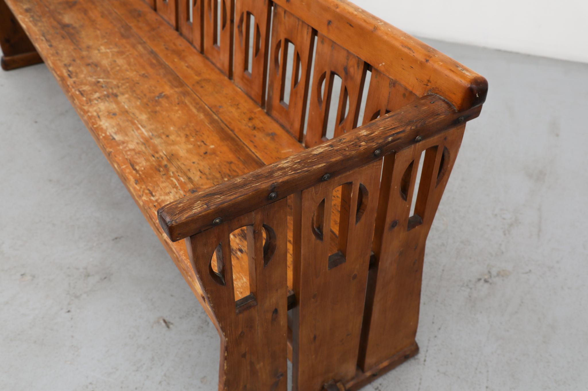 Banc en bois décoré de l'école d'Amsterdam des années 1920 en vente 1