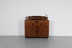 1920s Amsterdam School Oak Cabinet with Contrasting Ebonized Details