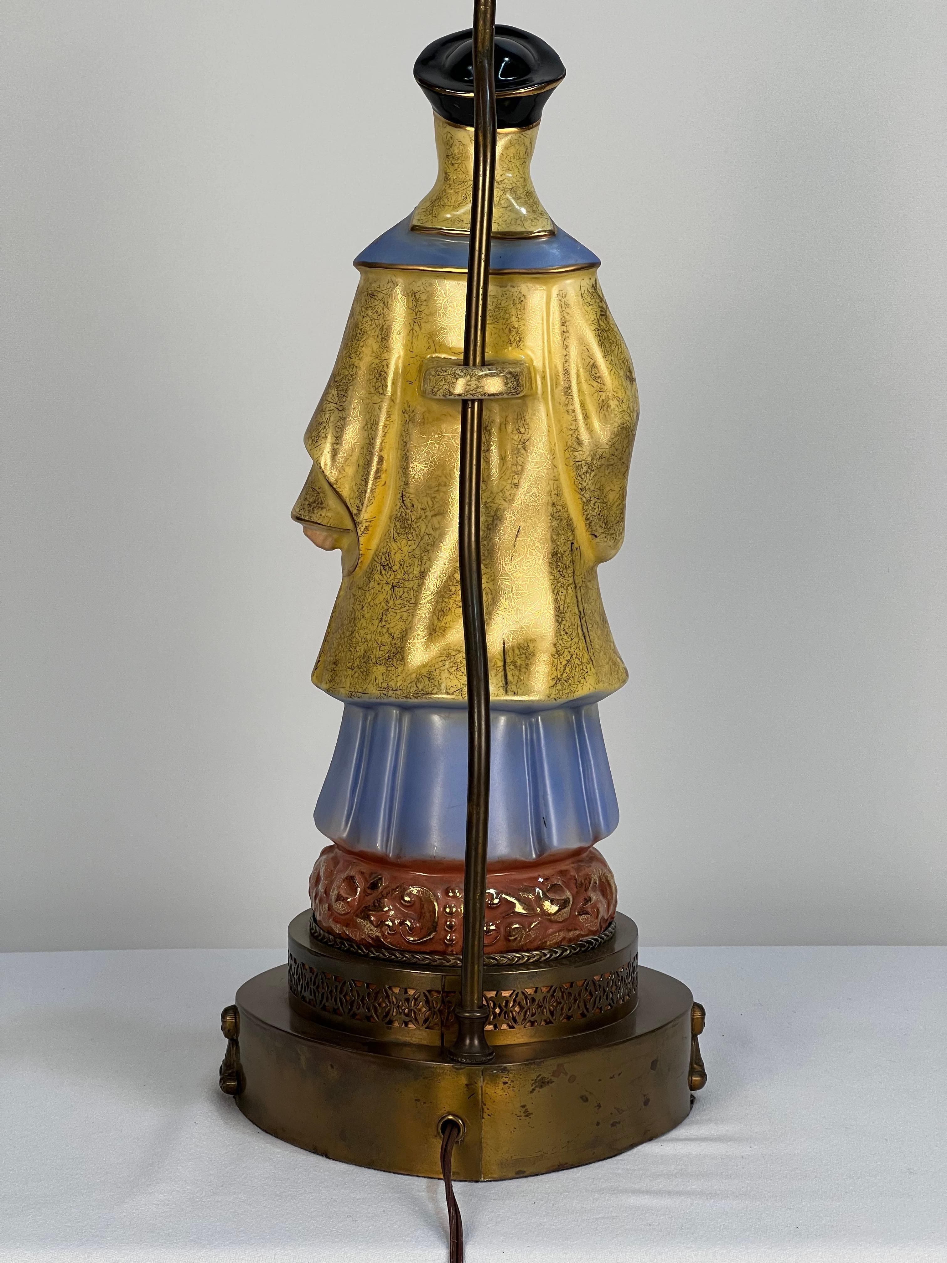 1920's Ancestors Asian Male & Female Figural Table Lamps 2