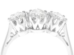 1920s Antique 1.44 Carat Diamond and 18k White Gold Trilogy Ring