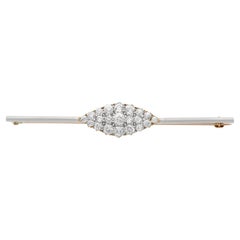1920s Antique 1.67 Carat Diamond Yellow Gold Bar Brooch