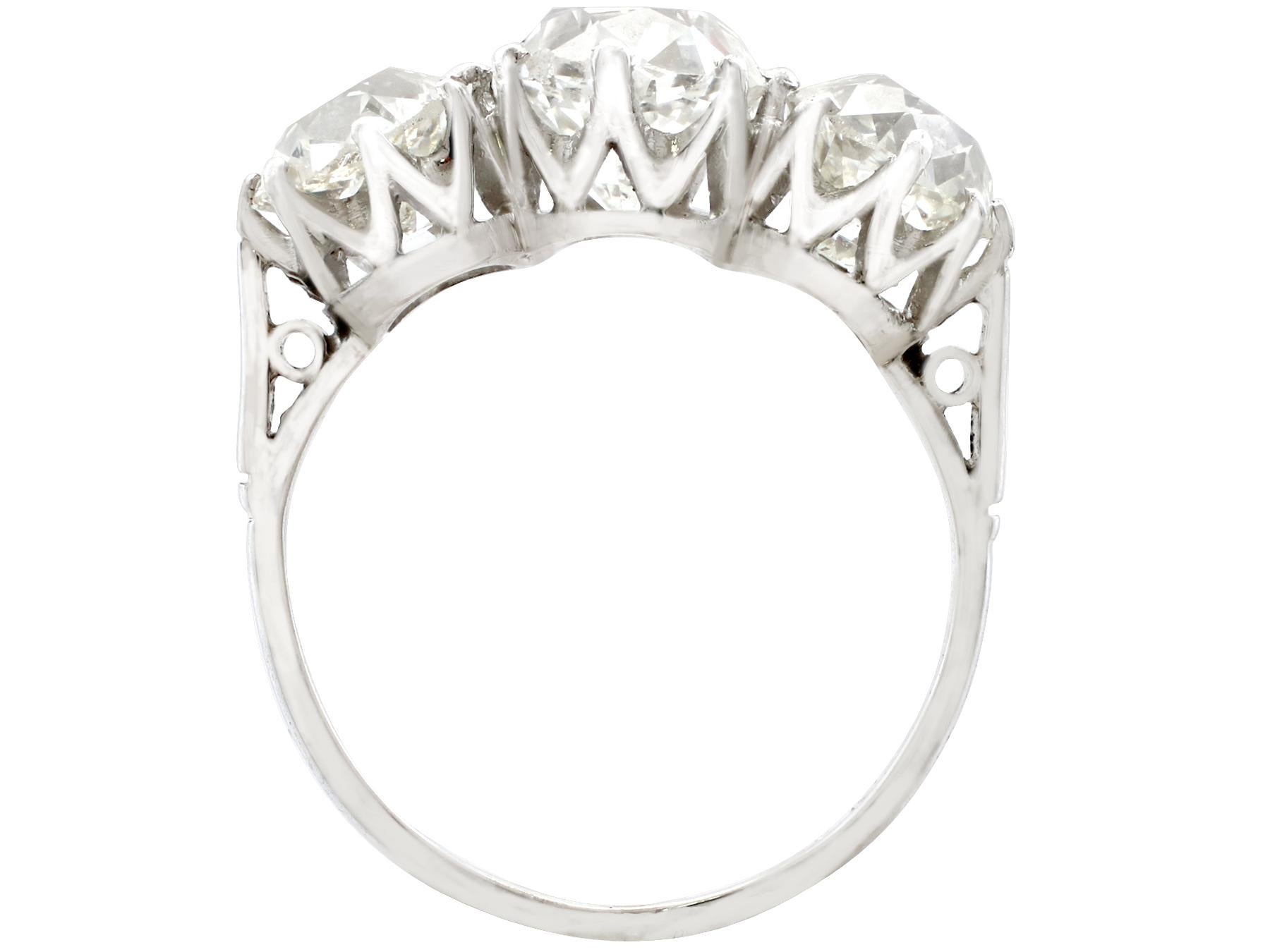 1920s Antique 3.72 Carat Diamond and Platinum Trilogy Ring 2