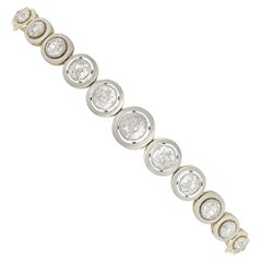 1920s Antique 4.19 Carat Diamond and Yellow Gold and Platinum Set Bracelet