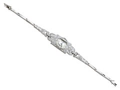 1920s Antique Art Deco 1.86 Carat Diamond and Platinum Ladies Cocktail Watch