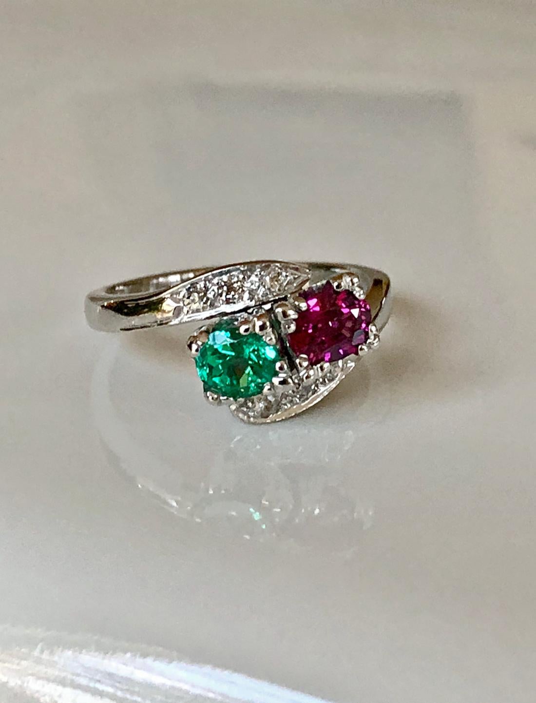 emerald and ruby engagement rings