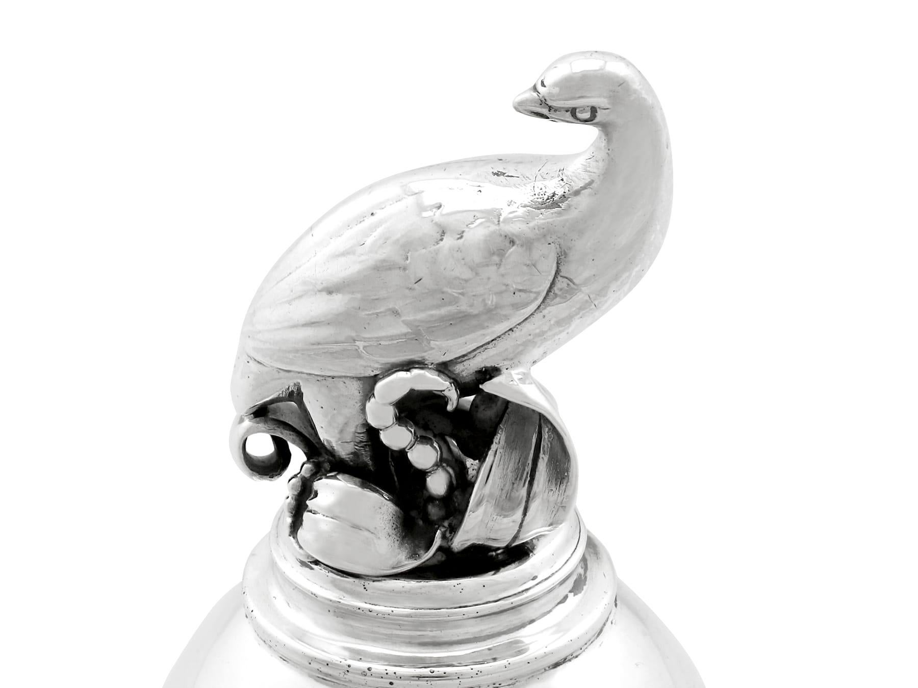 1920s Antique Arts & Crafts Danish Sterling Silver Table Bell For Sale 1