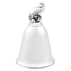 Antike dänische Sterlingsilber-Tischglocke, 1920er Jahre, Arts and Crafts