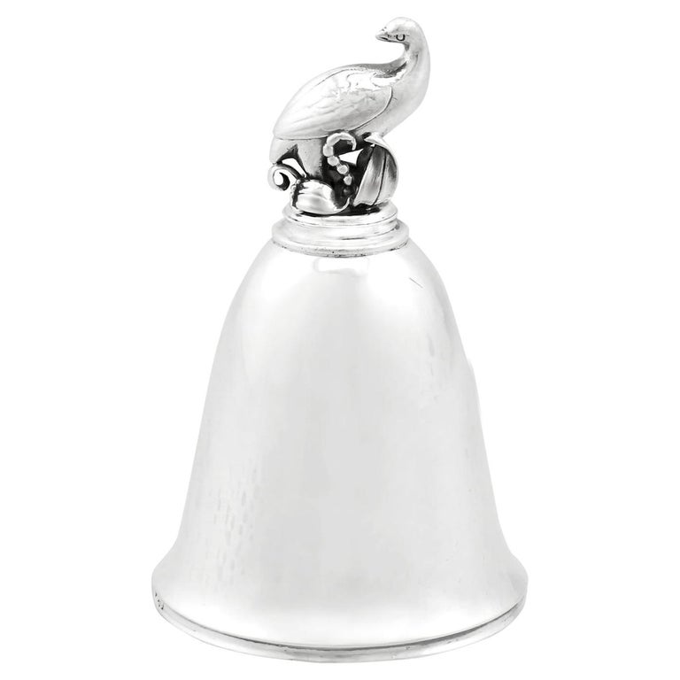 1920s Antique Arts and Crafts Danish Sterling Silver Table Bell For ...