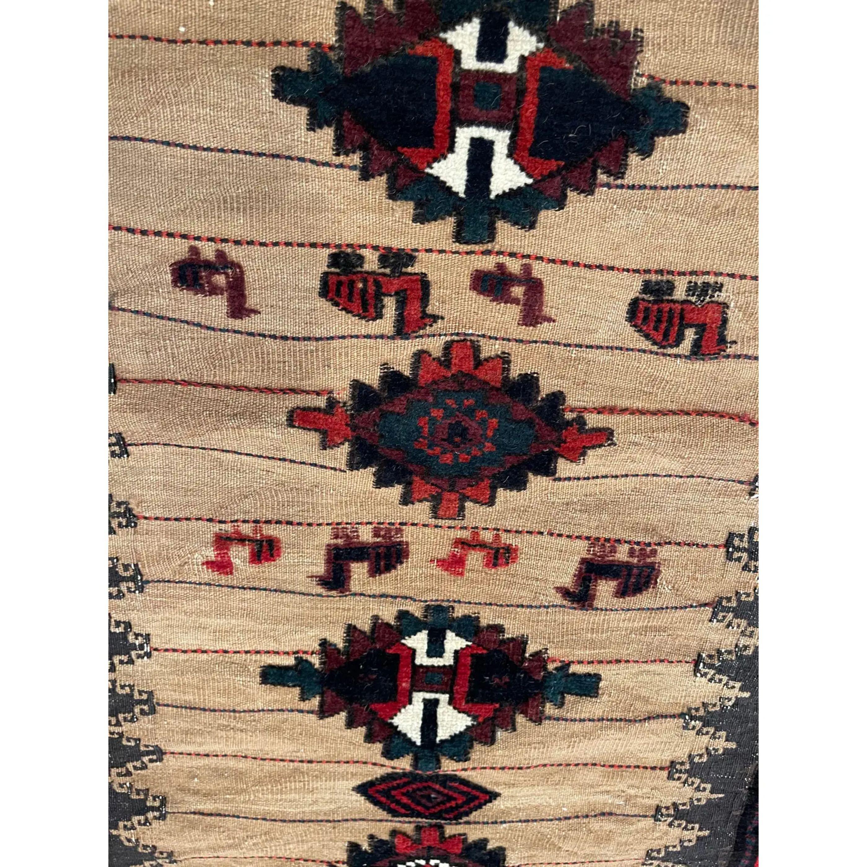 Empire 1920s Antique Baluch Sofre Traditional Design Rug 4'7''x2'6'' For Sale