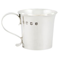 1920s Vintage Britannia Standard Silver Christening Mug