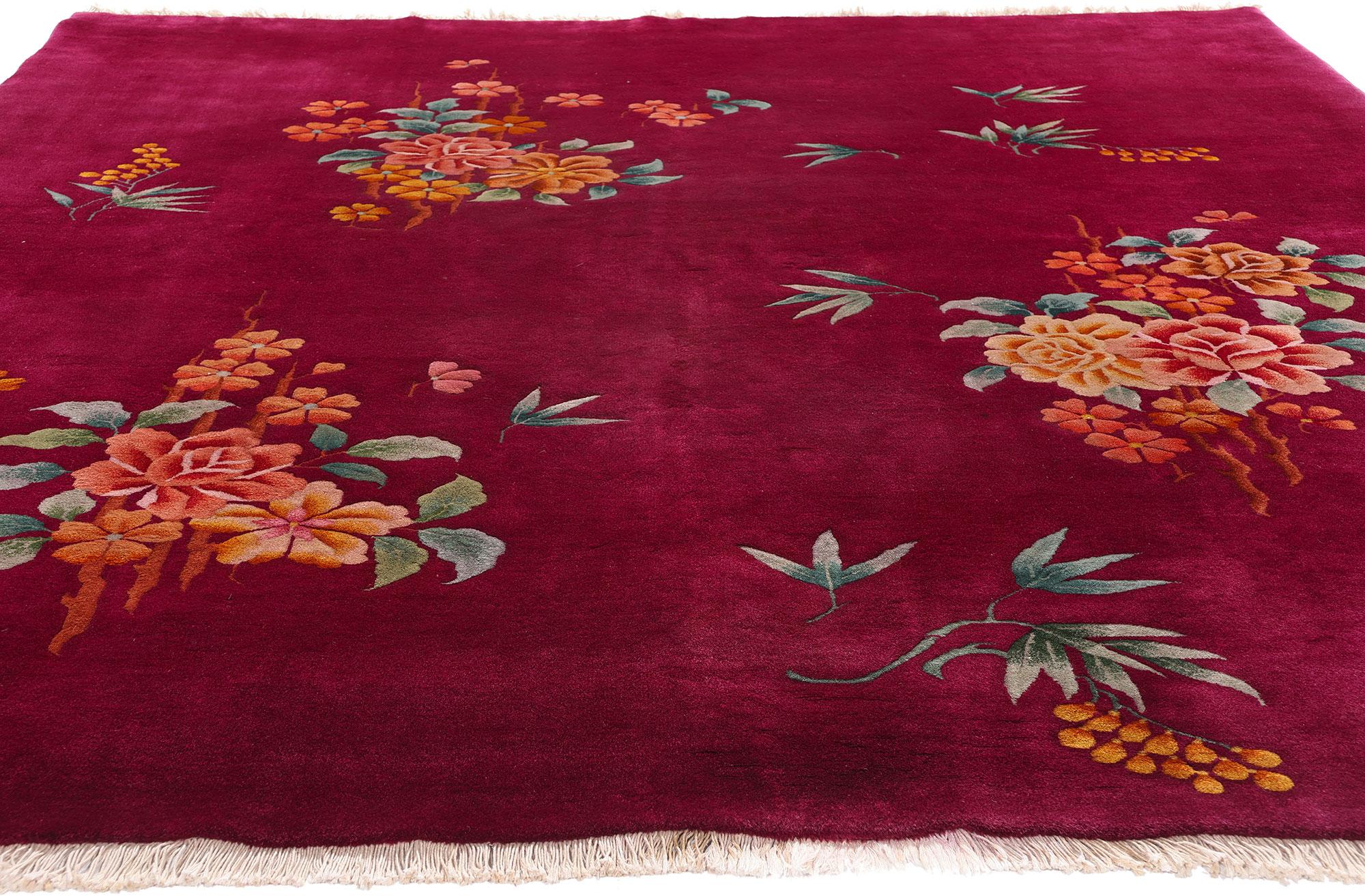 Alfombra china antigua Art Decó de 1920 de estilo maximalista Chino en venta