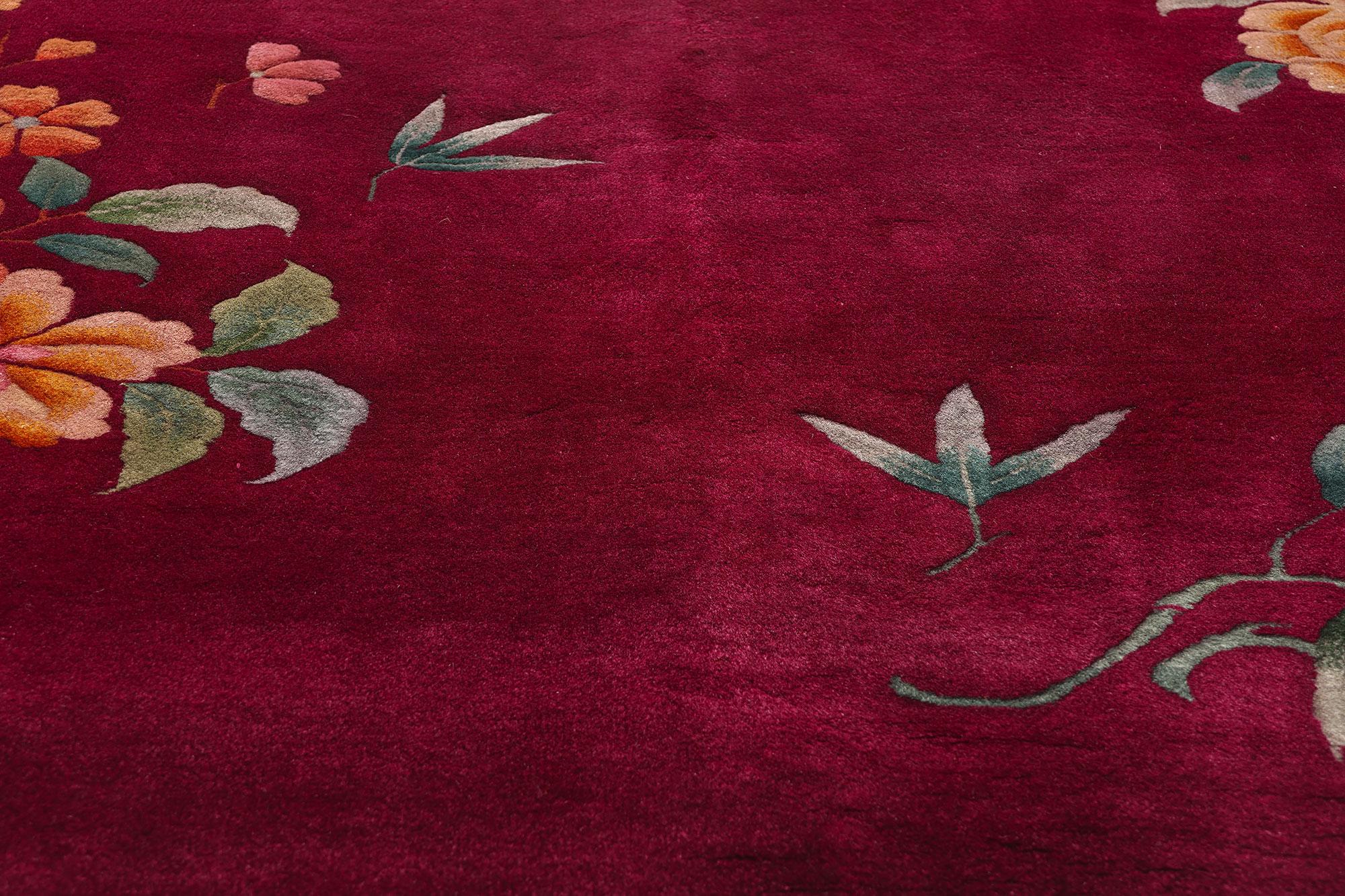 Alfombra china antigua Art Decó de 1920 de estilo maximalista en Bueno estado para la venta en Dallas, TX
