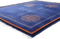1920's Antique Chinese Art Deco Carpet with Traditional Style