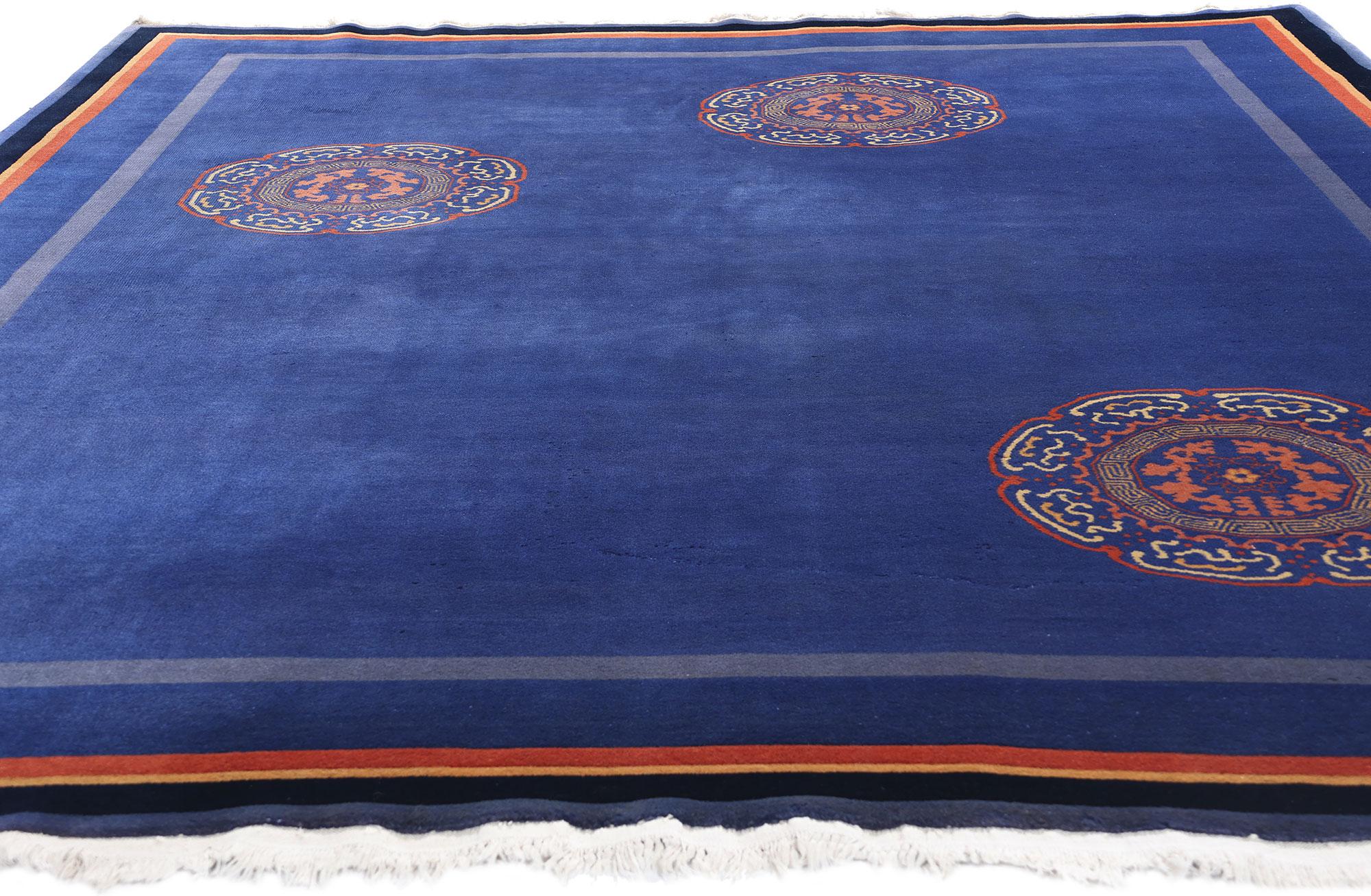 1920's Antiker Chinesischer Art Deco Teppich mit traditionellem Stil (Art déco) im Angebot