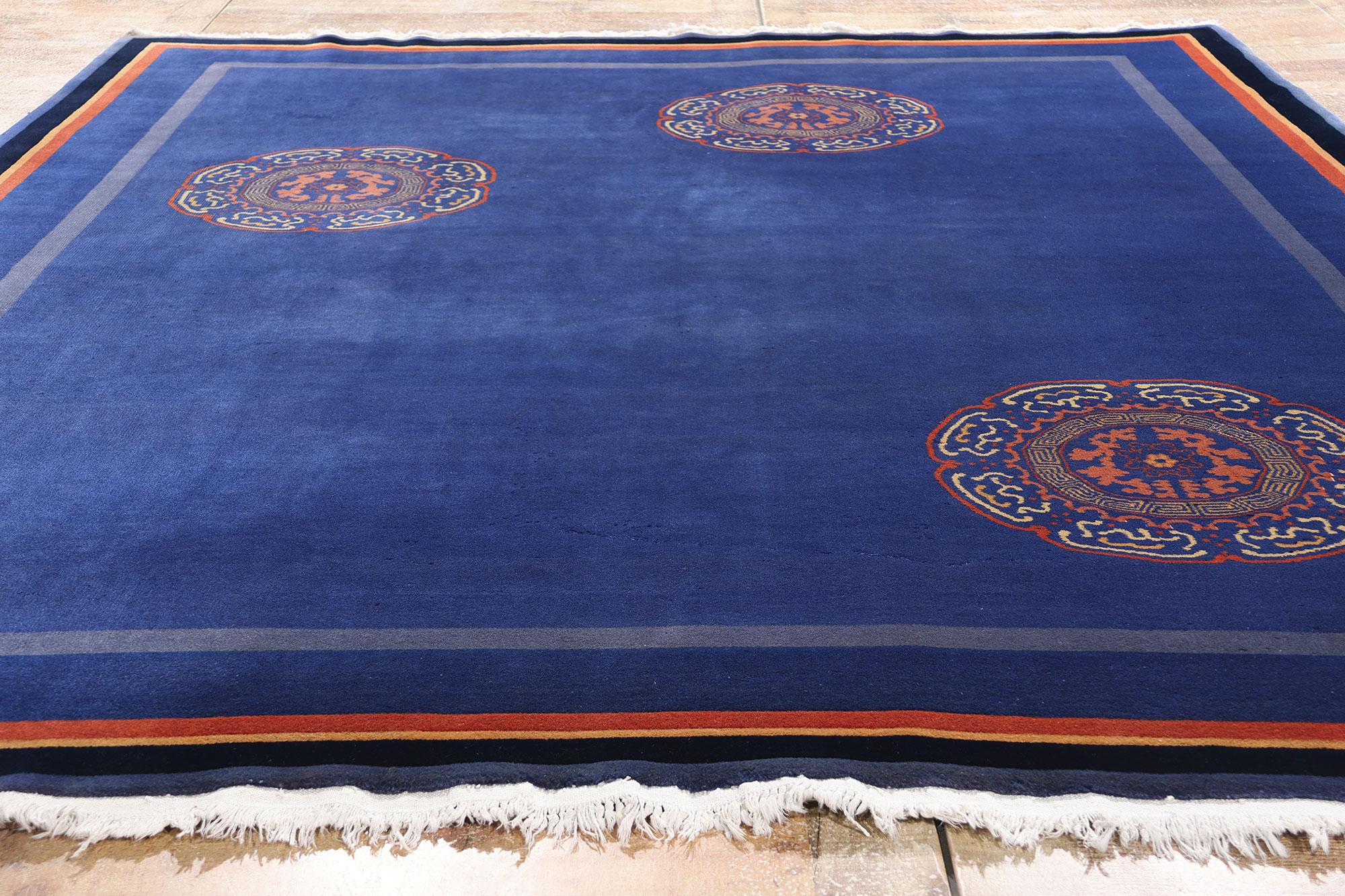 1920's Antiker Chinesischer Art Deco Teppich mit traditionellem Stil im Angebot 2