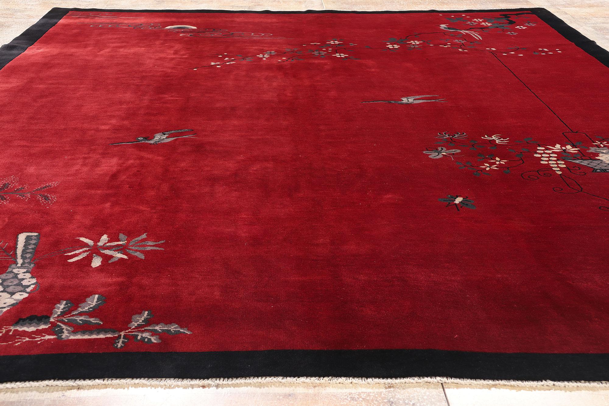 1920's Antiker Chinesischer Art Deco Teppich mit traditionellem Stil im Angebot 2