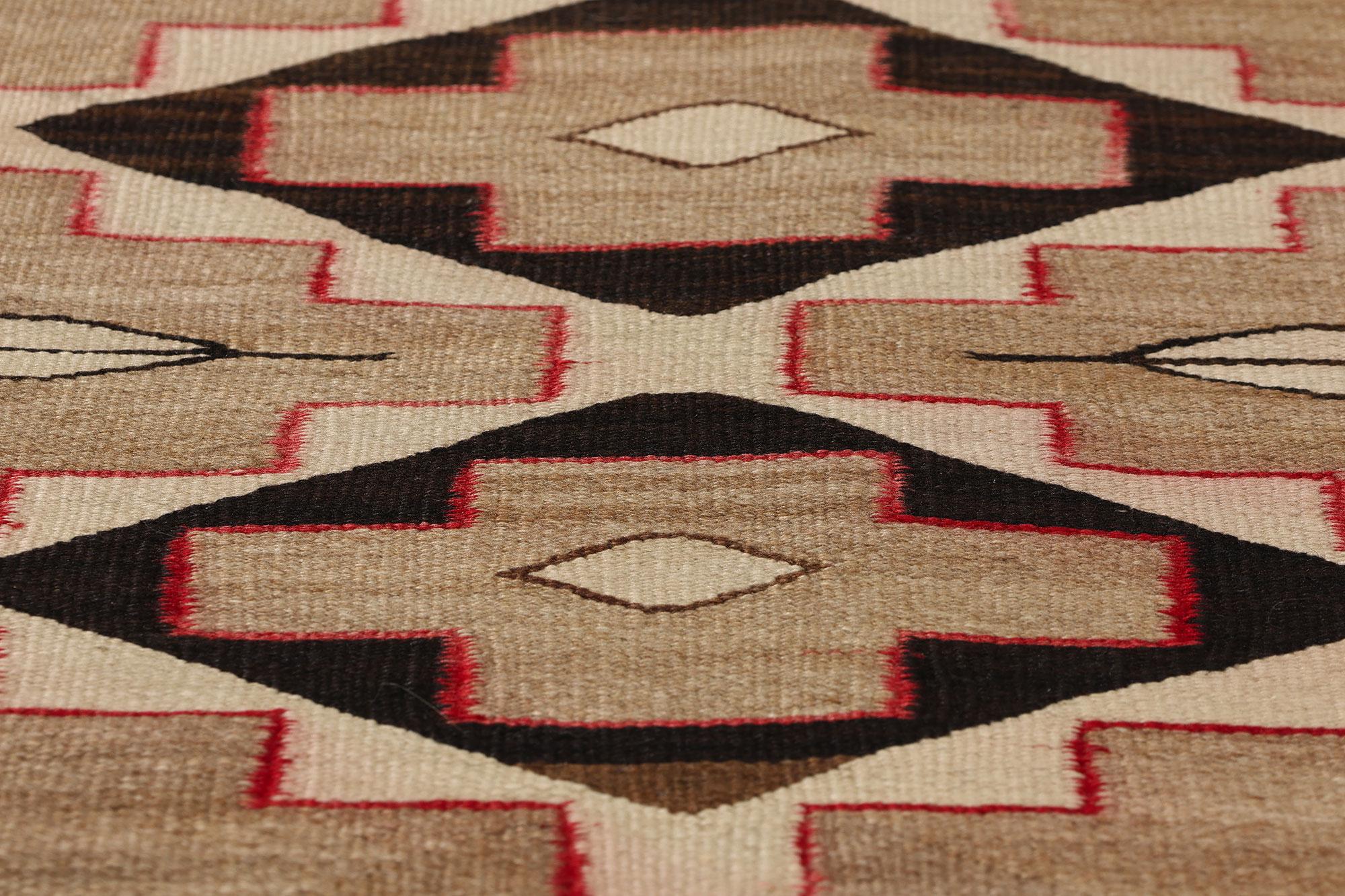 Ancien tapis Navajo en cristal des années 1920 Textile amérindien Bon état - En vente à Dallas, TX