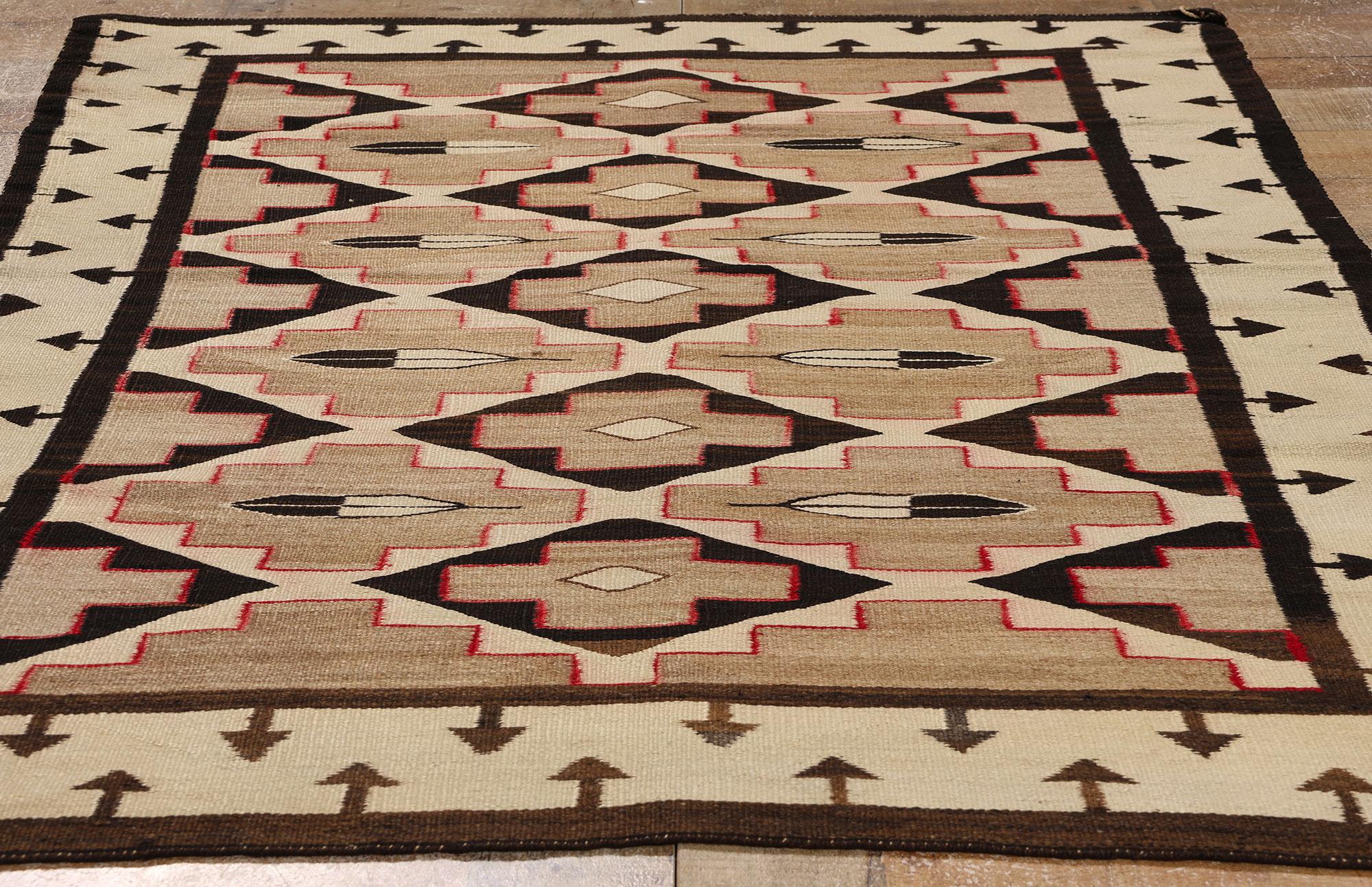 1920er Jahre Antike Kristall Navajo Decke Teppich Native American Textil im Angebot 1