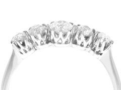 Antique 1920s 0.78ct Diamond Five Stone Cocktail Ring, 18k White Gold