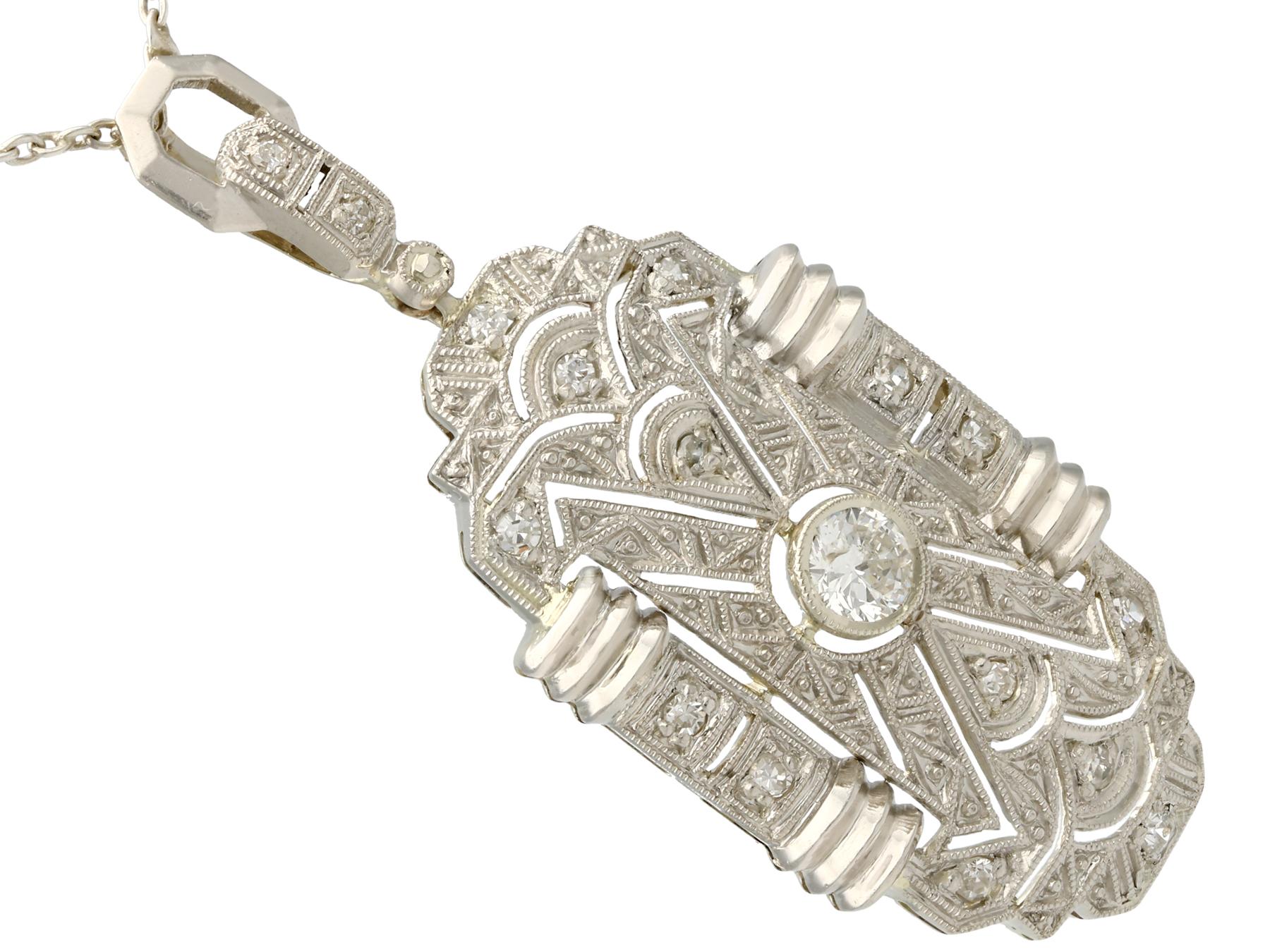 antique white gold pendant