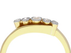 Antique 0.22ct Diamond Five-Stone Ring, 18k Yellow Gold, Circa 1920