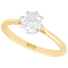 1920s Antique Diamond and Yellow Gold Solitaire Ring