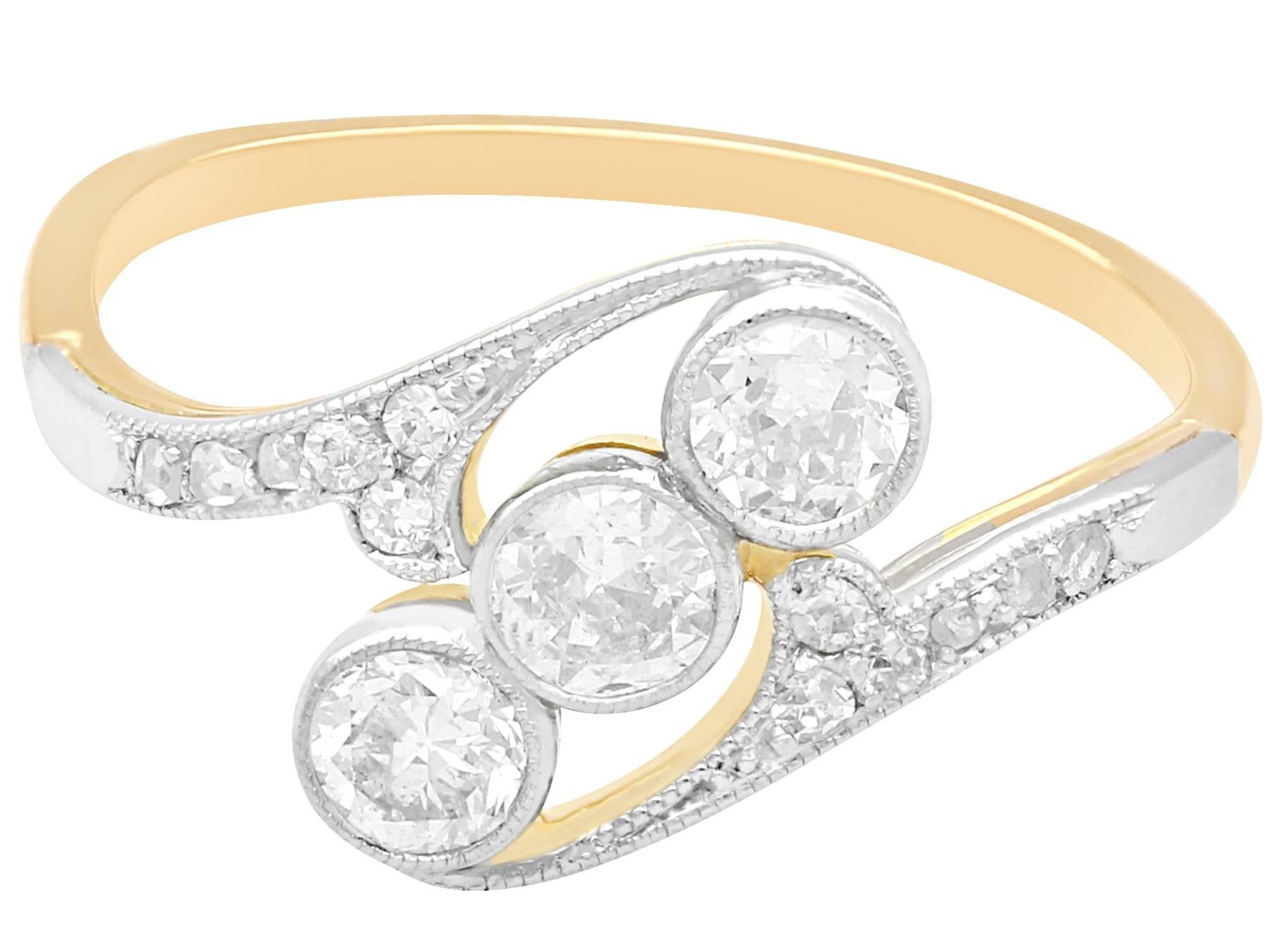 trilogy engagement ring gold
