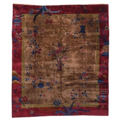 1920's Antike Erd-Ton Chinesisch Art Deco Teppich, 08'02 x 09'05