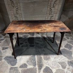 1920s Antique Folding Wood Table Rustic French Farm