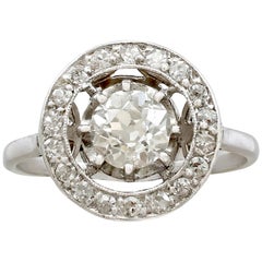 1920s Antique French 1.30 Carat Diamond and Platinum Cluster Ring 1920s Antique French 1.30 Carat Diamond and Platinum Cluster Ring