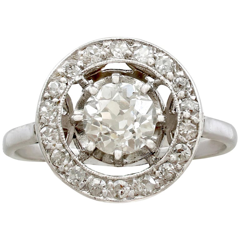 1920s Antique French 1.30 Carat Diamond and Platinum Cluster Ring at ...
