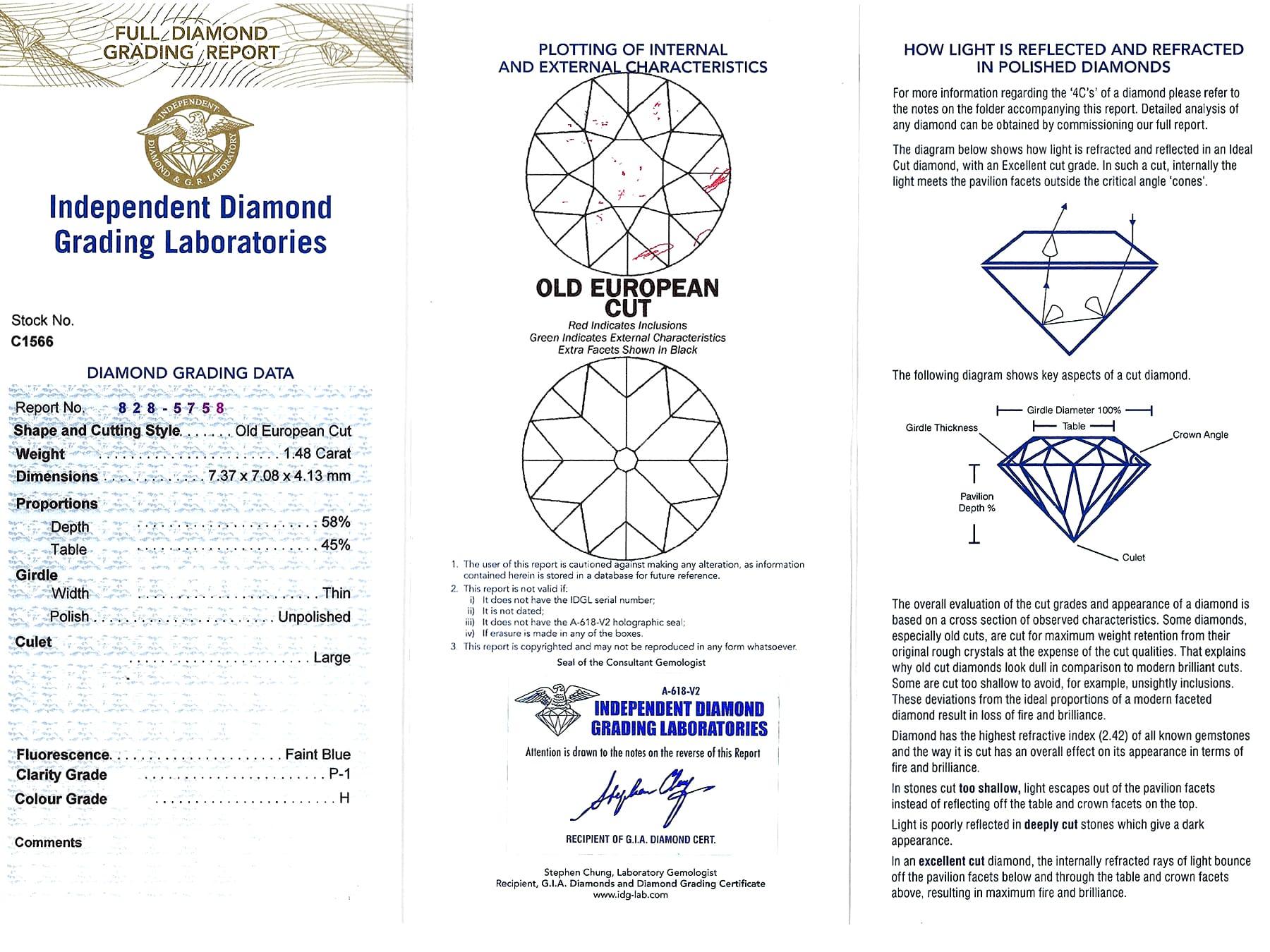 Antiker französischer Verlobungsring aus Weißgold mit 1,48 Karat Diamant und Solitär, 1920er Jahre im Angebot 5