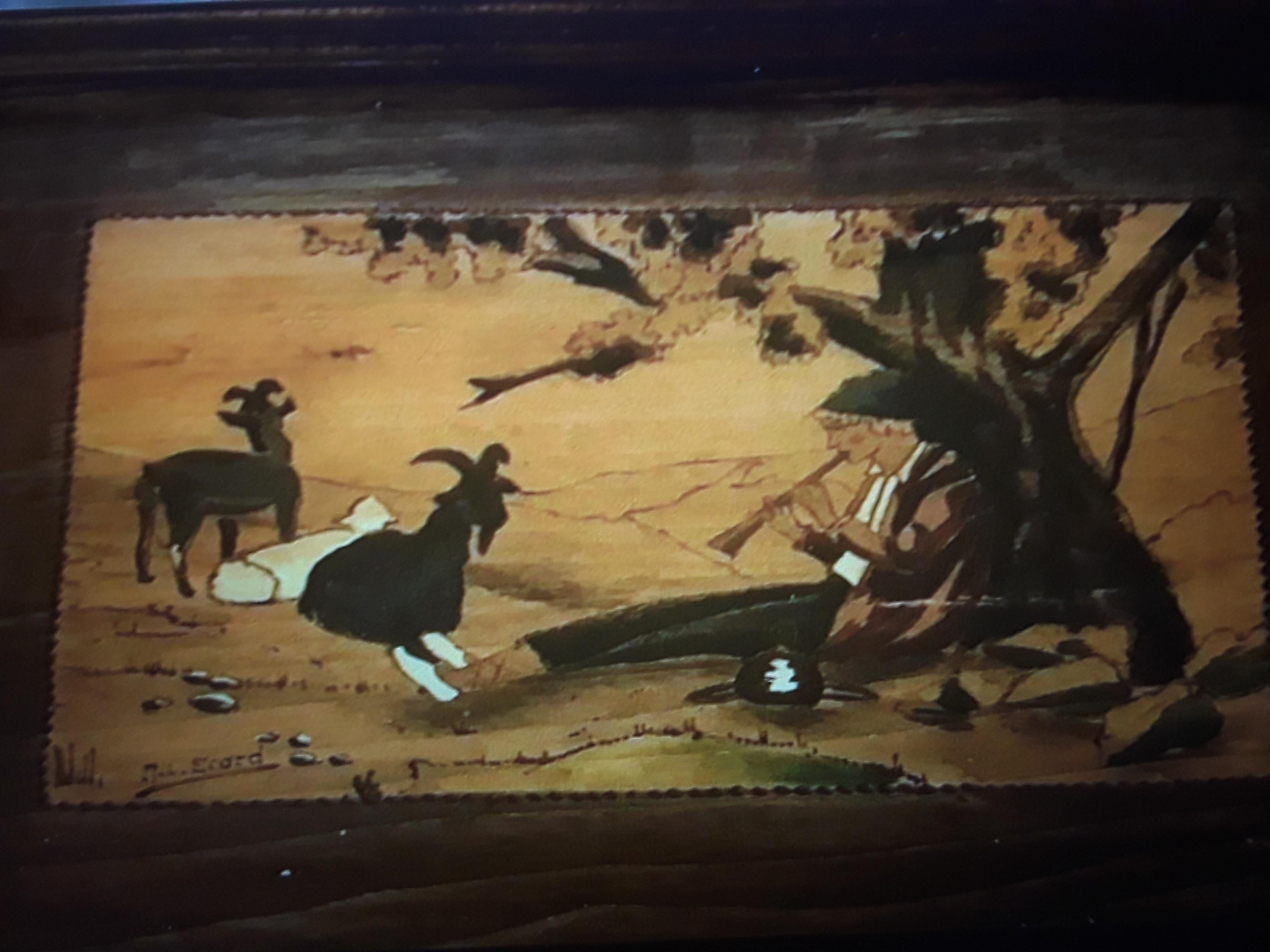 c1920's French Art Deco Hand Painted Serving Tray/ Platter. Signed by the artist.